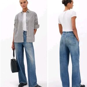 VIRAL Rag & Bone Miramar Sweatpant Jeans 😍 Comfy Denim Illusion Wide Leg M